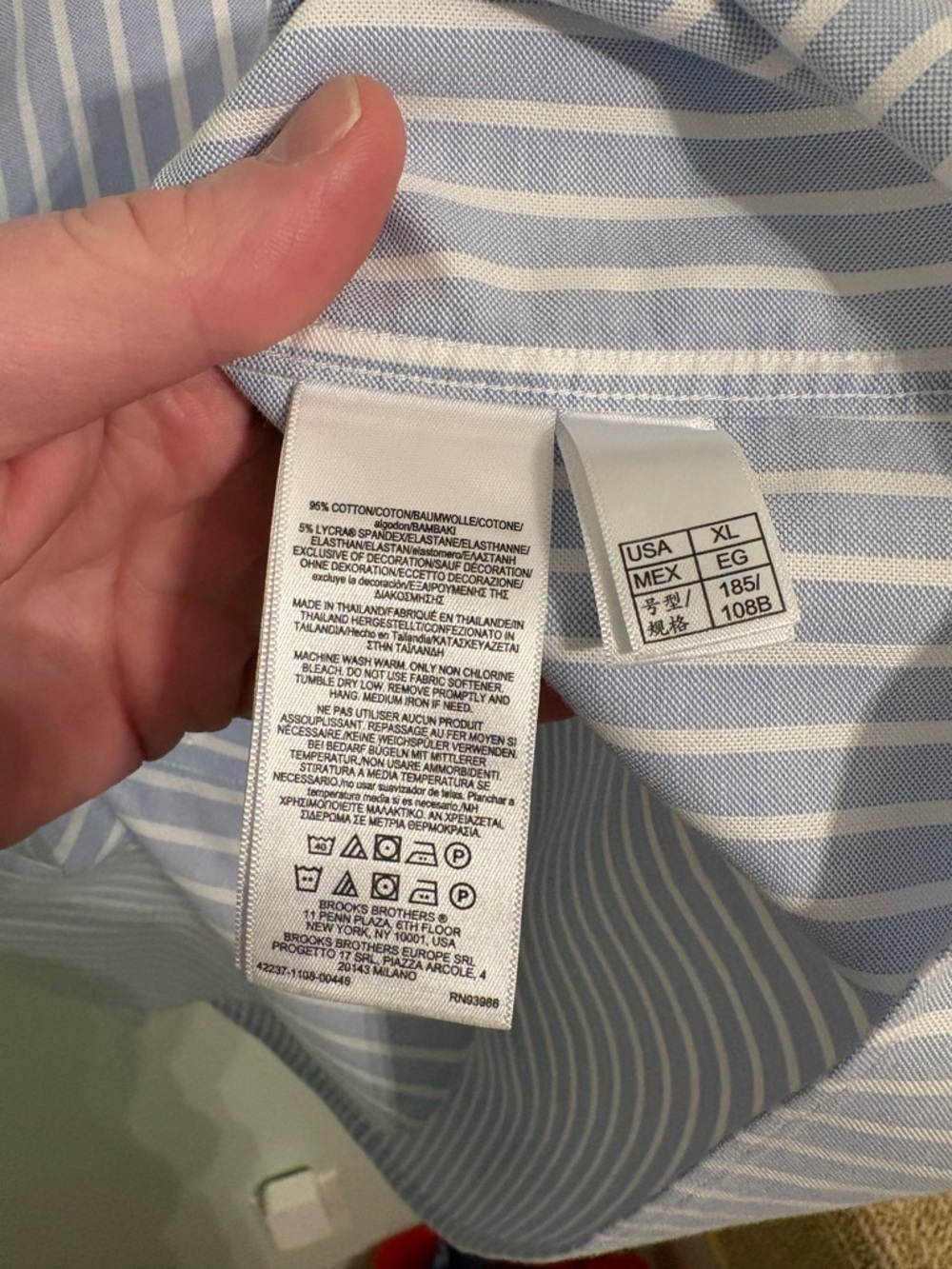 Brooks Brothers Men’s Button Down Dress Shirt XL Original Polo Shirt Blue Stripe - Picture 6 of 9
